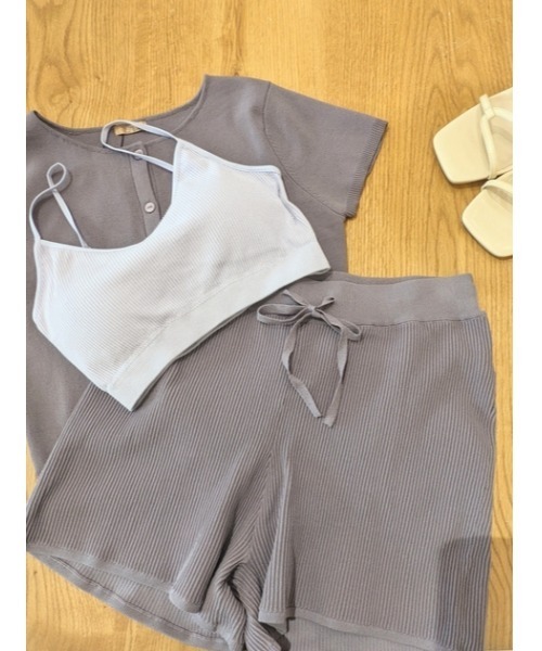 SLY（スライ）の「Sly Skin COMPACT C/D カーディガン（ルームウェア/パジャマ・レディース・パープル/アイボリー・1/2）」の19枚目の写真