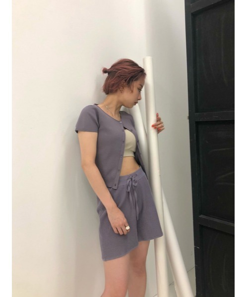 SLY（スライ）の「Sly Skin COMPACT C/D カーディガン（ルームウェア/パジャマ・レディース・パープル/アイボリー・1/2）」の21枚目の写真