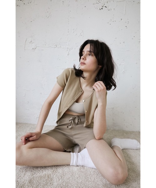 SLY（スライ）の「Sly Skin COMPACT C/D カーディガン（ルームウェア/パジャマ・レディース・パープル/アイボリー・1/2）」の17枚目の写真