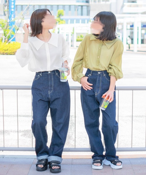 PairPair（ペアペア）の「セーラーカラーシアーシャツ（シャツ/ブラウス・レディース・ブラック/オフホワイト/ライトカーキ・FREE）」の21枚目の写真