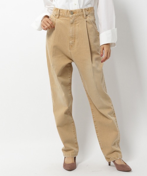 BABYLONE（バビロン）の「BABYLONE / TUCK デニムパンツ【洗濯機洗い可】（デニムパンツ・レディース・ベージュ/ブルー・34inch/36inch/38inch）」の8枚目の写真