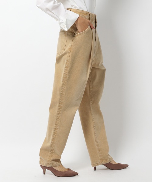 BABYLONE（バビロン）の「BABYLONE / TUCK デニムパンツ【洗濯機洗い可】（デニムパンツ・レディース・ベージュ/ブルー・34inch/36inch/38inch）」の10枚目の写真