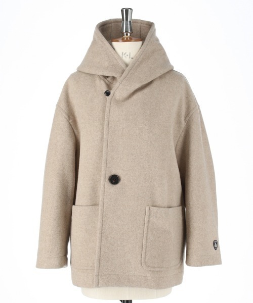 ORCIVAL（オーシバル）の「ORCIVAL/オーシバル　ライトモッサー　フーデッドジャケット　HOODED JACKET LIGHT MOSSER #RC-8078NLM（ピーコート・レディース・ネイビー/オートミール・2）」の2枚目の写真