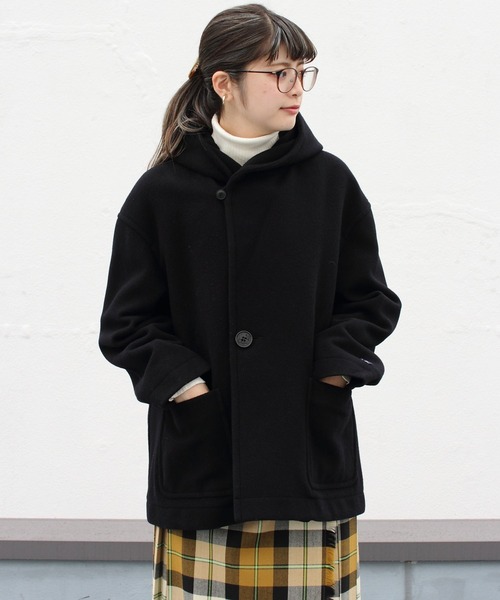 ORCIVAL（オーシバル）の「ORCIVAL/オーシバル　ライトモッサー　フーデッドジャケット　HOODED JACKET LIGHT MOSSER #RC-8078NLM（ピーコート・レディース・ネイビー/オートミール・2）」の17枚目の写真