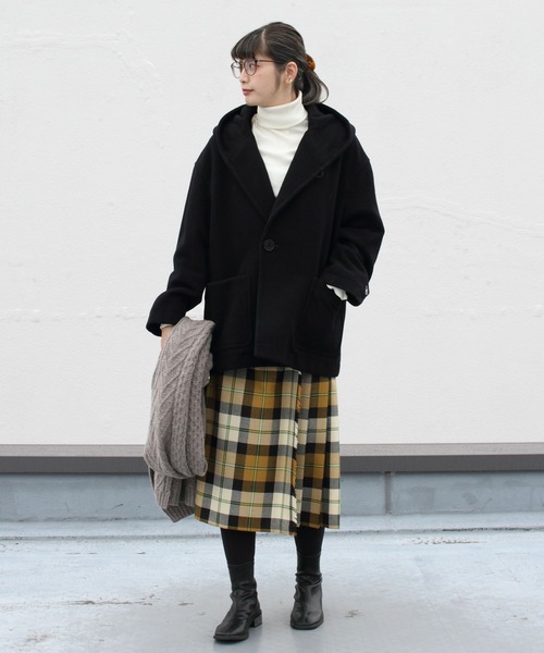 ORCIVAL（オーシバル）の「ORCIVAL/オーシバル　ライトモッサー　フーデッドジャケット　HOODED JACKET LIGHT MOSSER #RC-8078NLM（ピーコート・レディース・ネイビー/オートミール・2）」の12枚目の写真