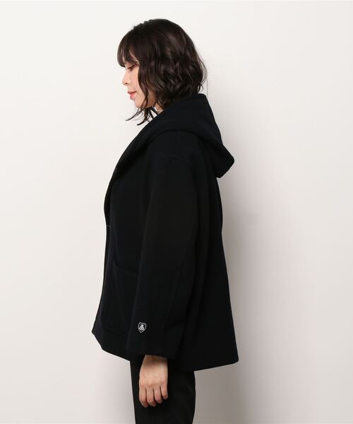 ORCIVAL（オーシバル）の「ORCIVAL/オーシバル　ライトモッサー　フーデッドジャケット　HOODED JACKET LIGHT MOSSER #RC-8078NLM（ピーコート・レディース・ネイビー/オートミール・2）」の5枚目の写真