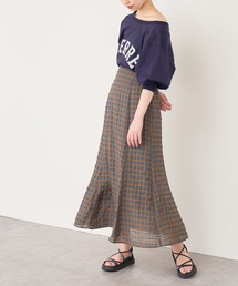 natural couture | 【WEB限定カラー有り】長さ変えられる秋色シアーチェックマーメイドスカート(スカート)