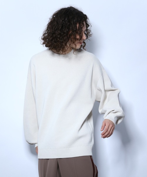 HARE（ハレ）の「ボリュームスリーブミラノリブニット(HARE)（ニット/セーター・メンズ・ベージュ/ブラック/オフホワイト・SMALL/MEDIUM）」の2枚目の写真