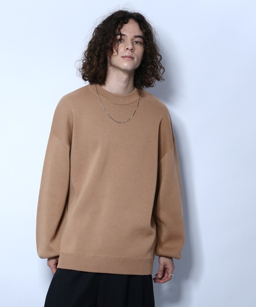 HARE（ハレ）の「ボリュームスリーブミラノリブニット(HARE)（ニット/セーター・メンズ・ベージュ/ブラック/オフホワイト・SMALL/MEDIUM）」の7枚目の写真