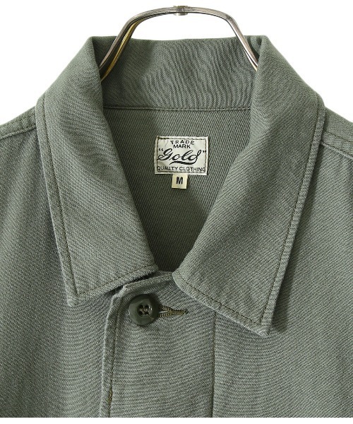 GOLD（ゴールド）の「GOLD / ゴールド：LIGHT BACKSATIN MILITARY JACKET：21B-GL14910[MUS]（ミリタリージャケット・メンズ・オリーブ・M/L）」の11枚目の写真
