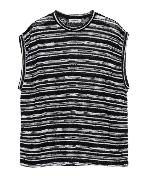 Figments（フィグメンツ）の「マルチボーダーニットベスト（ベスト・レディース・ブラック/ホワイト・FREE）」の8枚目の写真