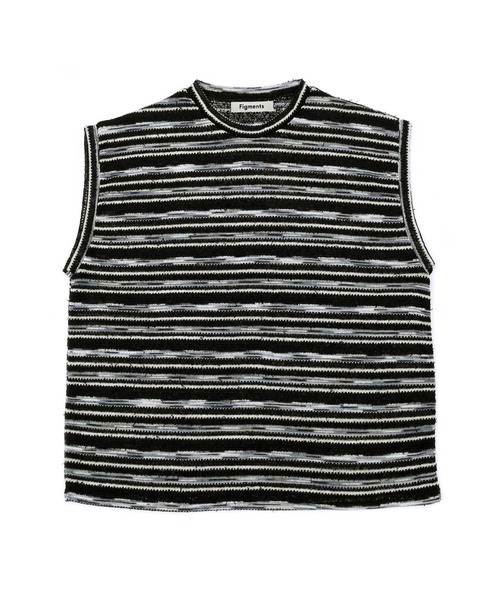Figments（フィグメンツ）の「マルチボーダーニットベスト（ベスト・レディース・ブラック/ホワイト・FREE）」の10枚目の写真