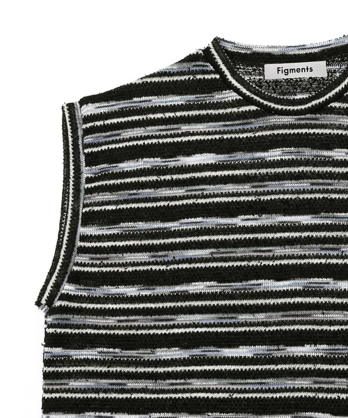 Figments（フィグメンツ）の「マルチボーダーニットベスト（ベスト・レディース・ブラック/ホワイト・FREE）」の15枚目の写真