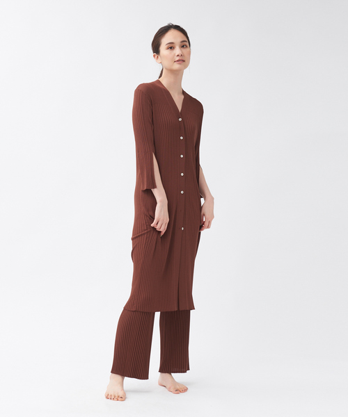 qualite(カリテ)の「【WEB・一部店舗限定】《セットアップ対応》リブニットロングカーディガン(カーディガン/ボレロ・レディース・ブラック/ブラウン/スモークピンク・フリー)」の20枚目の写真