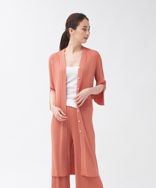 qualite(カリテ)の「【WEB・一部店舗限定】《セットアップ対応》リブニットロングカーディガン(カーディガン/ボレロ・レディース・ブラック/ブラウン/スモークピンク・フリー)」の16枚目の写真