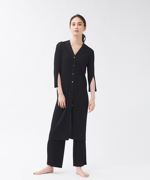 qualite(カリテ)の「【WEB・一部店舗限定】《セットアップ対応》リブニットロングカーディガン(カーディガン/ボレロ・レディース・ブラック/ブラウン/スモークピンク・フリー)」の19枚目の写真
