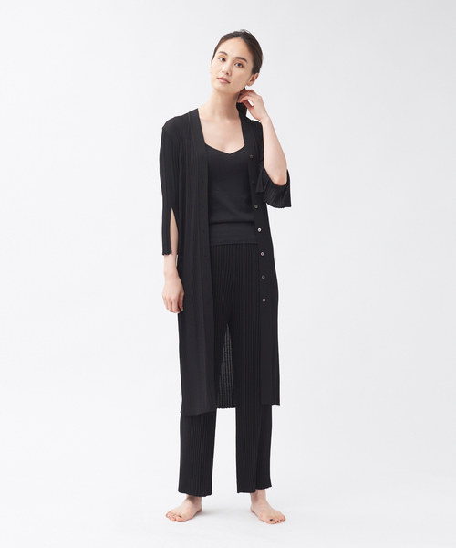 qualite(カリテ)の「【WEB・一部店舗限定】《セットアップ対応》リブニットロングカーディガン(カーディガン/ボレロ・レディース・ブラック/ブラウン/スモークピンク・フリー)」の8枚目の写真