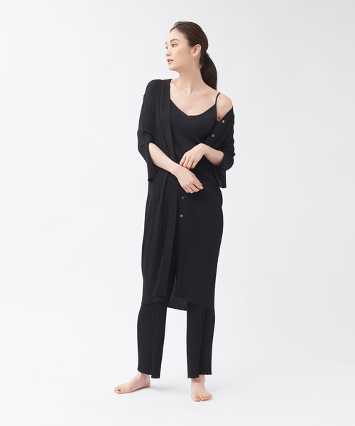 qualite(カリテ)の「【WEB・一部店舗限定】《セットアップ対応》リブニットロングカーディガン(カーディガン/ボレロ・レディース・ブラック/ブラウン/スモークピンク・フリー)」の12枚目の写真