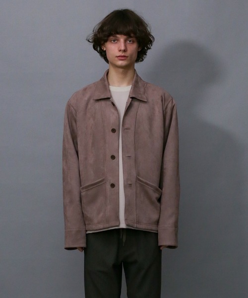 Iroquois(イロコイ)の「TECH KNIT SUEDE JK(カバーオール・メンズ・オリーブ/スモークピンク/ブラック・2/1/3)」の3枚目の写真