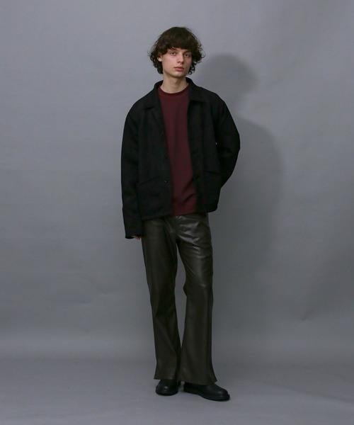 Iroquois(イロコイ)の「TECH KNIT SUEDE JK(カバーオール・メンズ・オリーブ/スモークピンク/ブラック・2/1/3)」の6枚目の写真