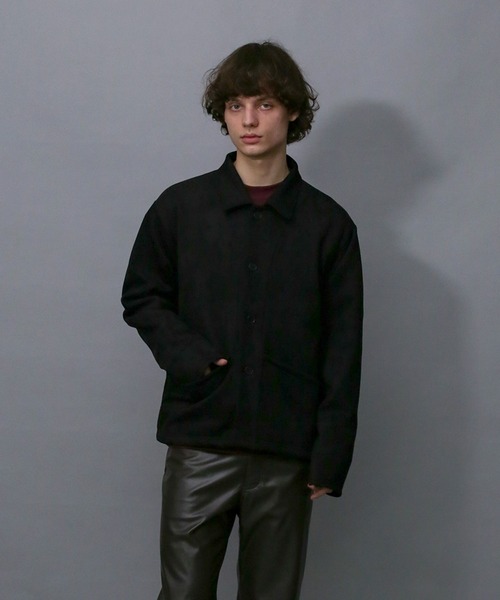 Iroquois(イロコイ)の「TECH KNIT SUEDE JK(カバーオール・メンズ・オリーブ/スモークピンク/ブラック・2/1/3)」の5枚目の写真