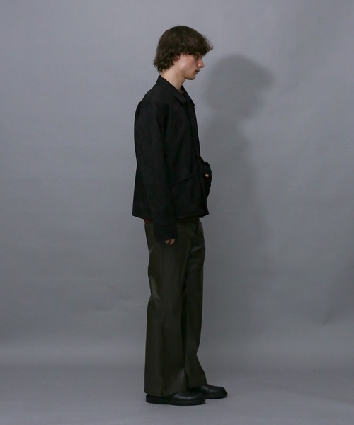 Iroquois(イロコイ)の「TECH KNIT SUEDE JK(カバーオール・メンズ・オリーブ/スモークピンク/ブラック・2/1/3)」の9枚目の写真