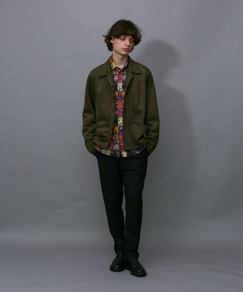 Iroquois(イロコイ)の「TECH KNIT SUEDE JK(カバーオール・メンズ・オリーブ/スモークピンク/ブラック・2/1/3)」の14枚目の写真