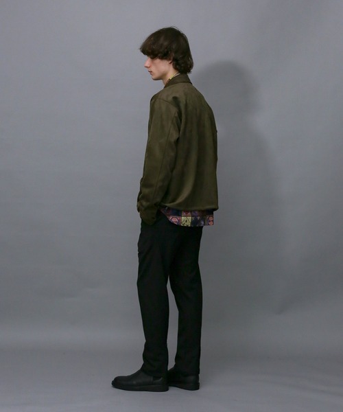 Iroquois(イロコイ)の「TECH KNIT SUEDE JK(カバーオール・メンズ・オリーブ/スモークピンク/ブラック・2/1/3)」の16枚目の写真