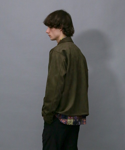 Iroquois(イロコイ)の「TECH KNIT SUEDE JK(カバーオール・メンズ・オリーブ/スモークピンク/ブラック・2/1/3)」の12枚目の写真