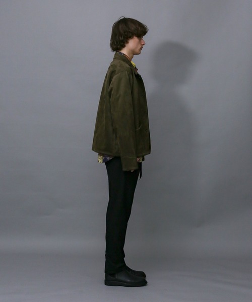 Iroquois(イロコイ)の「TECH KNIT SUEDE JK(カバーオール・メンズ・オリーブ/スモークピンク/ブラック・2/1/3)」の17枚目の写真