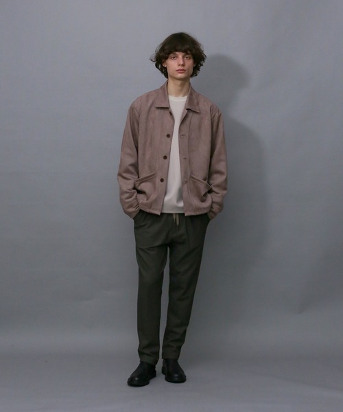 Iroquois(イロコイ)の「TECH KNIT SUEDE JK(カバーオール・メンズ・オリーブ/スモークピンク/ブラック・2/1/3)」の21枚目の写真