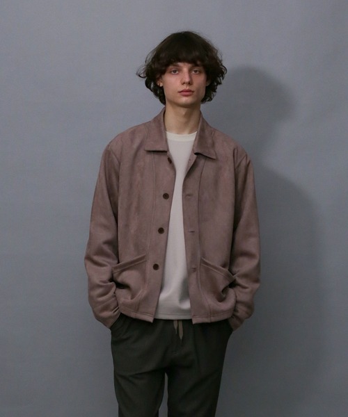 Iroquois(イロコイ)の「TECH KNIT SUEDE JK(カバーオール・メンズ・オリーブ/スモークピンク/ブラック・2/1/3)」の18枚目の写真