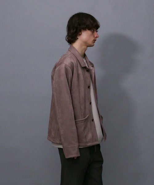 Iroquois(イロコイ)の「TECH KNIT SUEDE JK(カバーオール・メンズ・オリーブ/スモークピンク/ブラック・2/1/3)」の20枚目の写真