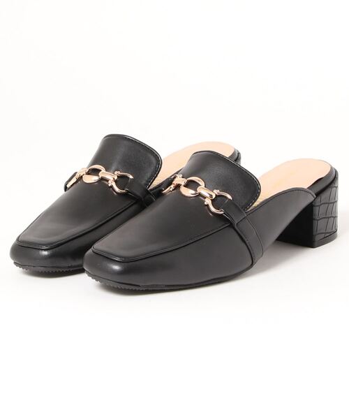 with collection（ウィズコレクション）の「【with collection】<2021AW>ビット金具ミュール（パンプス・レディース・ブラック/アイボリー/ブラウン・M/S/LL/L）」の2枚目の写真