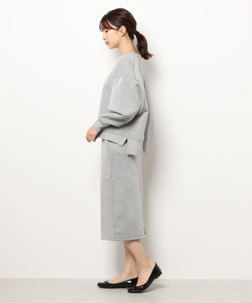 Grand PARK（グランドパーク）の「ライトスポンジセットアップ（トレーナー+スカート）（アンサンブル・レディース・ネイビー/チャコールグレー/カーキ/トップグレー・FREE）」の5枚目の写真