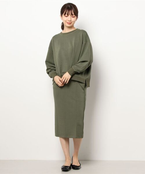 Grand PARK（グランドパーク）の「ライトスポンジセットアップ（トレーナー+スカート）（アンサンブル・レディース・ネイビー/チャコールグレー/カーキ/トップグレー・FREE）」の22枚目の写真