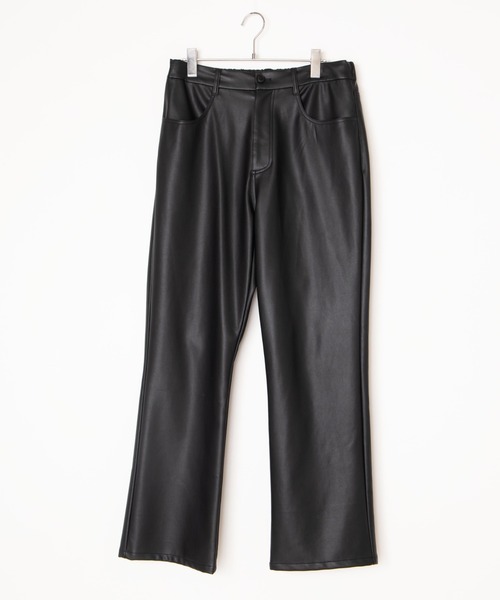 WEGO（ウィゴー）の「WEGO/フェイクレザーセミフレアパンツ（スラックス・メンズ・ブラック・MEDIUM/LARGE）」の12枚目の写真