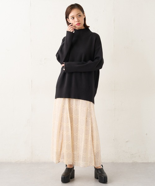 Lui's(ルイス)の「レースフレアロングスカート(スカート・レディース・オフホワイト/ブラック/グリーン・FREE)」の10枚目の写真