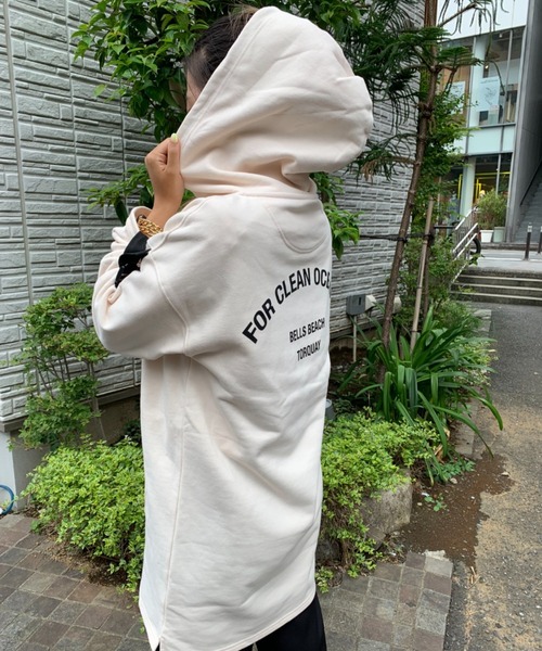 PIPING HOT FUTURE（パイピングホットフューチャー）の「LS OVERSIZE CARGO CLIP HOODIE DRESS（スウェット・レディース・シャンパン・XS/L/S/M）」の3枚目の写真