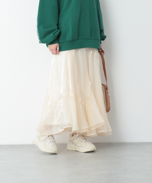 Heather（ヘザー）の「キラキライレヘムロングスカート　239587（スカート・レディース・アイボリー/ブラック/ブルー・FREE）」の16枚目の写真