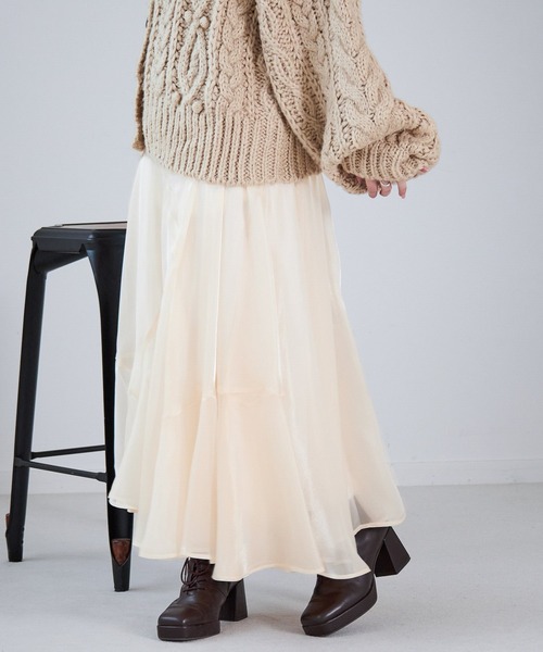 Heather（ヘザー）の「キラキライレヘムロングスカート　239587（スカート・レディース・アイボリー/ブラック/ブルー・FREE）」の13枚目の写真