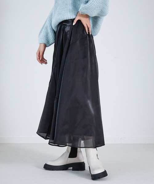 Heather（ヘザー）の「キラキライレヘムロングスカート　239587（スカート・レディース・アイボリー/ブラック/ブルー・FREE）」の19枚目の写真