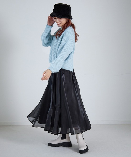 Heather（ヘザー）の「キラキライレヘムロングスカート　239587（スカート・レディース・アイボリー/ブラック/ブルー・FREE）」の20枚目の写真