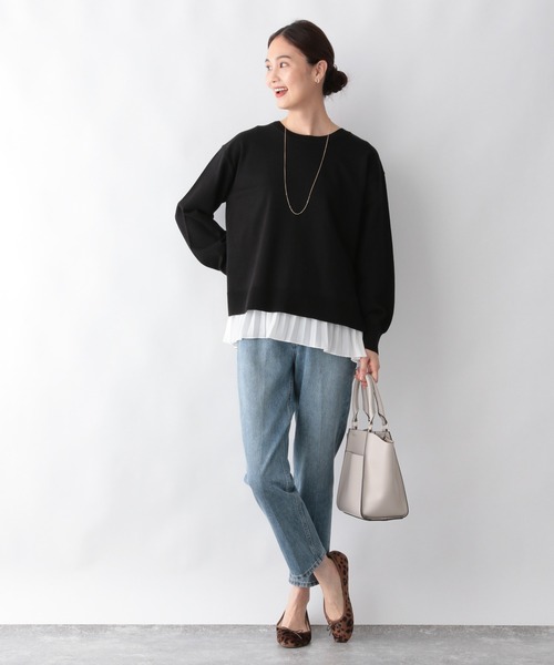 GLOBAL WORK(グローバルワーク)の「2SETレイヤードニットプルオーバー/957999(ニット/セーター・レディース・キャメル/ブラック/グリーン系その他4・MEDIUM/LARGE)」の12枚目の写真