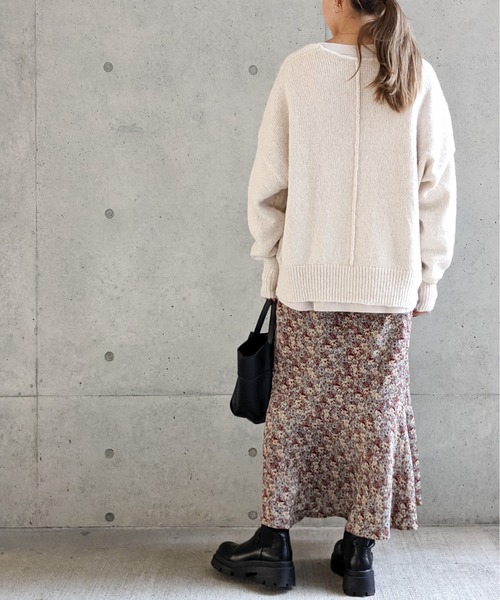 Per sist ence(パーシエンス)の「Per sist ence/パーシエンス アンゴラタッチ Vネックプルオーバー(ニット/セーター・レディース・チャコールグレー/ベージュ/アイボリー・FREE)」の13枚目の写真