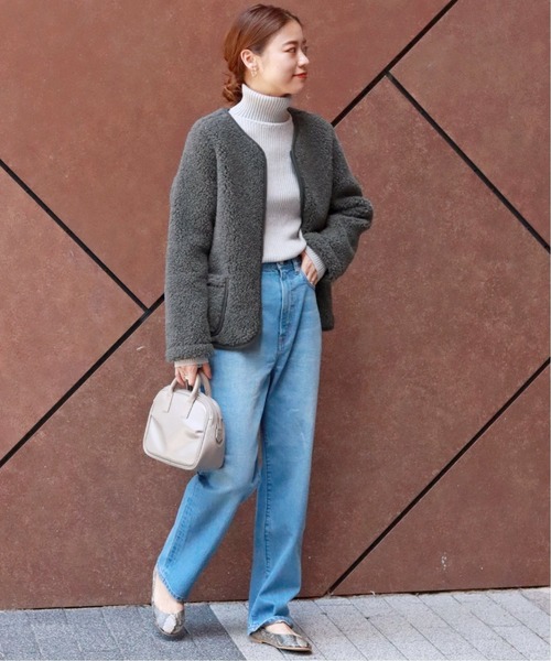 COLD BREAKER（コールドブレーカー）の「【COLD BREAKER/コールドブレイカー】ボアZIPジャケット◆（ブルゾン・レディース・グレー/ブラウン/ナチュラル・FREE）」の4枚目の写真