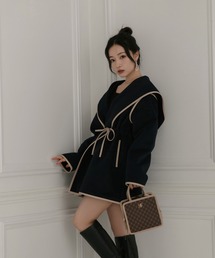 ANDGEEBEE | パイピングフーディーガウン(その他アウター)