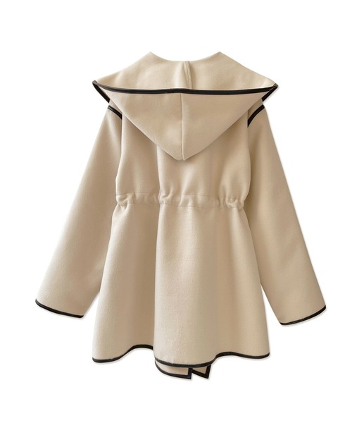 ANDGEEBEE（アンジービー）の「パイピングフーディーガウン（その他アウター・レディース・ベージュ/ネイビー・MEDIUM）」の3枚目の写真