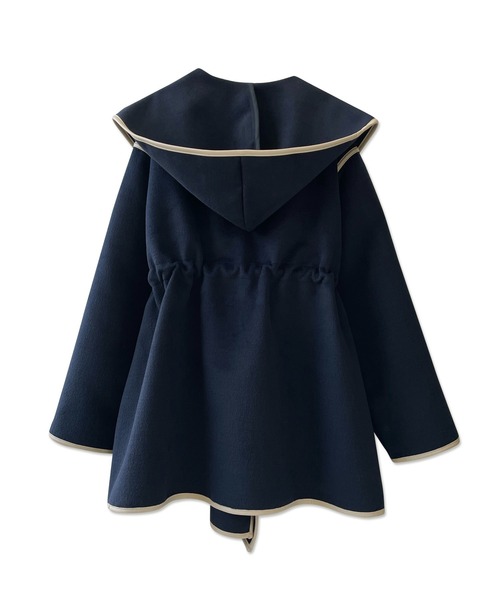 ANDGEEBEE（アンジービー）の「パイピングフーディーガウン（その他アウター・レディース・ベージュ/ネイビー・MEDIUM）」の13枚目の写真