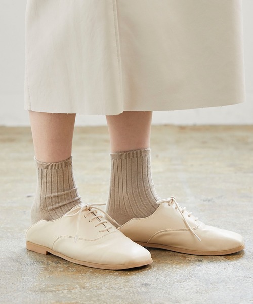 menue(メヌエ)の「スクエアトゥ オックスフォードシューズ 2wayバブーシュ(ドレスシューズ・レディース・アイボリー/ブラック・XS/S/M/L/LL/3L)」の13枚目の写真